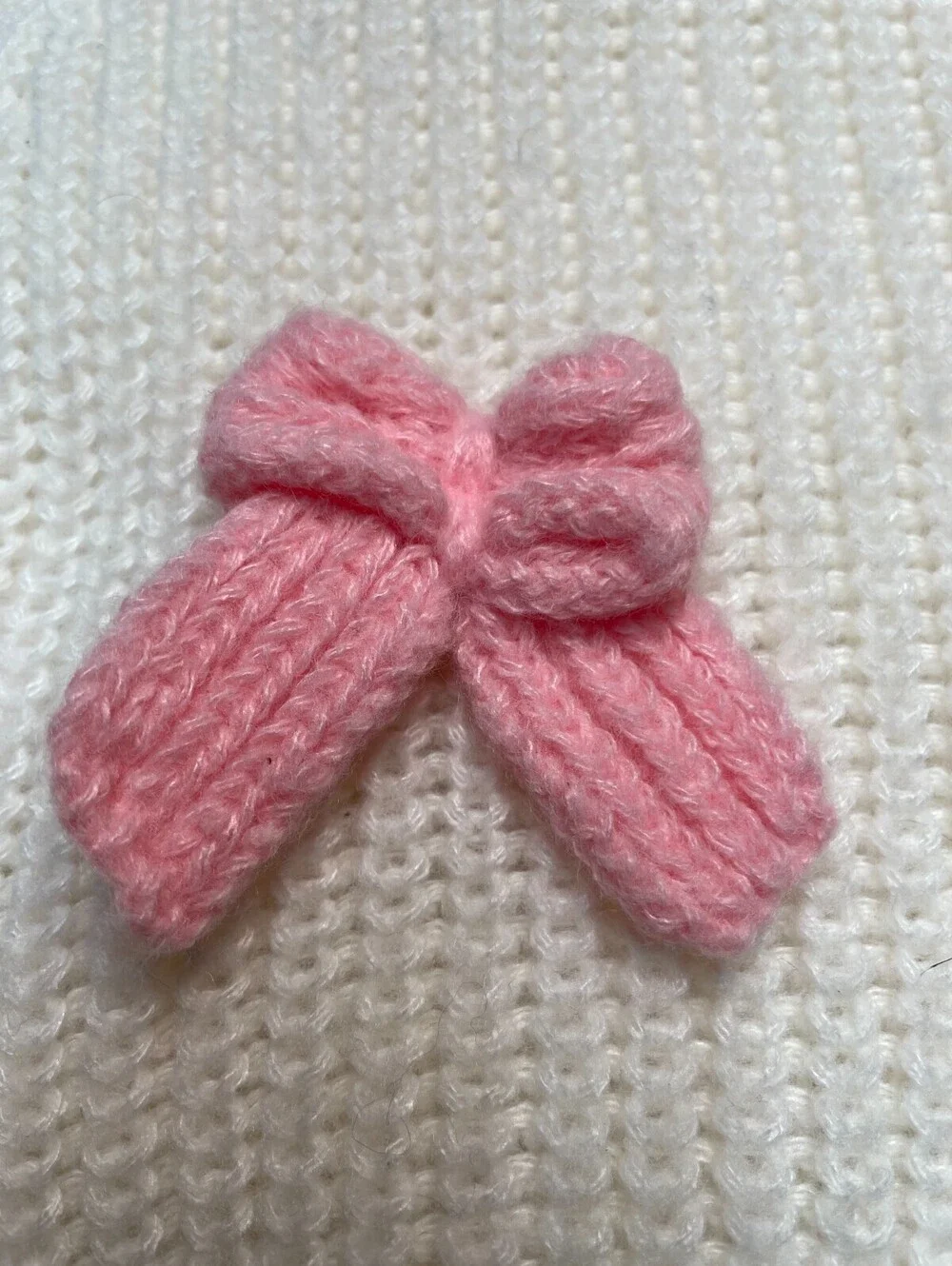 Oversized Cropped Bow Pink Cardigan Coquette Balletcore Romantic Ivory Unbranded